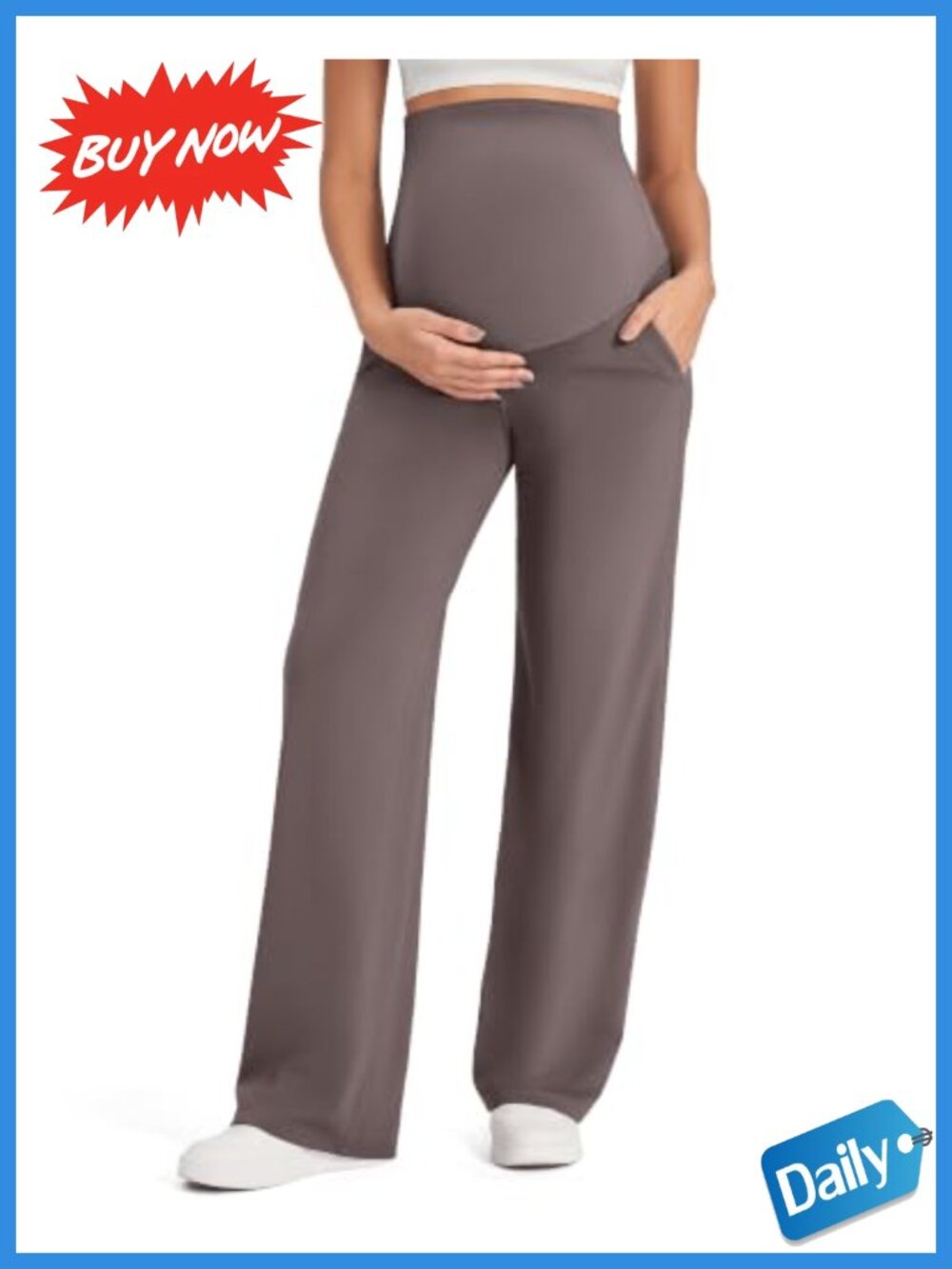 Maternity Over the Belly Pregnancy Work Pants Nylon Lycra Stretch
